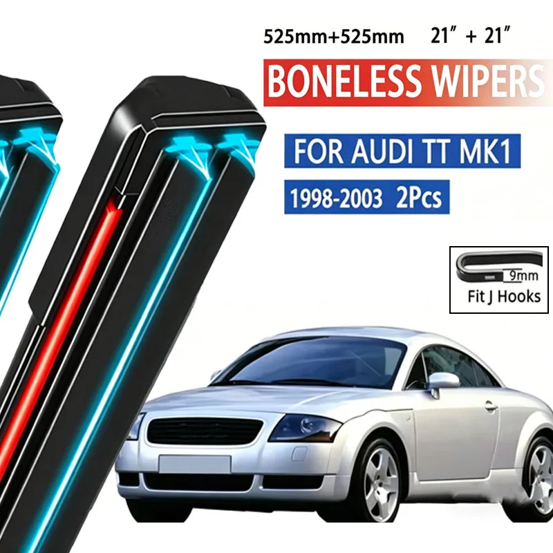 2pcs For Audi TT MK1 1998 - 2003 1999 2000 2001 Car Front Wiper Soft Rubber Boneless Wiper HD Quiet Automotive Wiper 21"+21"
2pcs For Audi TT MK1 1998 - 2003 1999 2000 2001 Car Front Wiper Soft Rubber Boneless Wiper HD Quiet Automotive Wiper 21"+21"