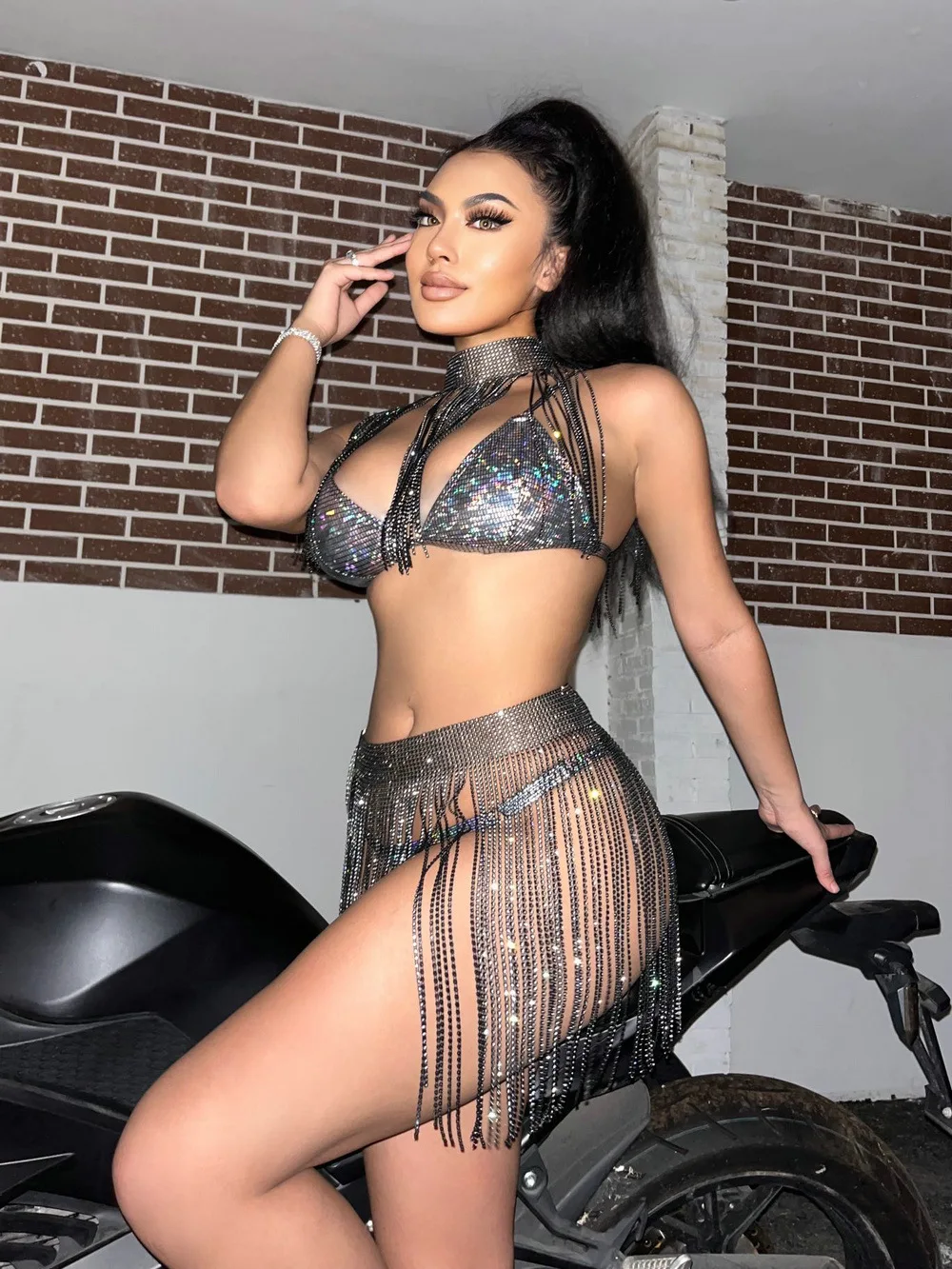 Sexy Sparkling Diamond Tie-Dye Women's Skirt Set Winter Fashion Ensemble Diamond-Encrusted Belted Panel Design
Sexy Sparkling Diamond Tie-Dye Women's Skirt Set Winter Fashion Ensemble Diamond-Encrusted Belted Panel Design