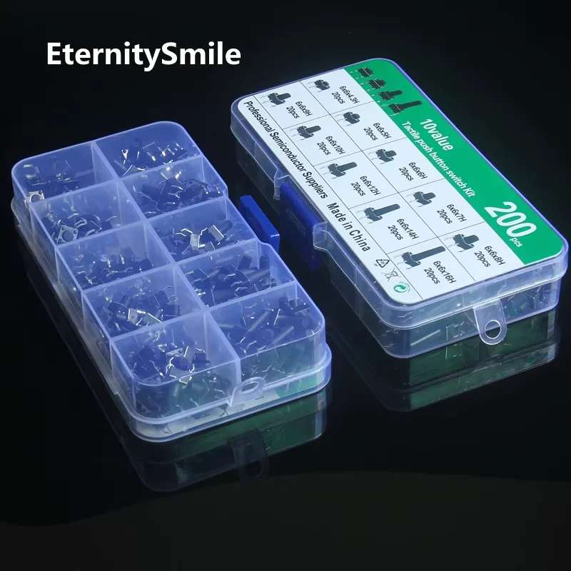 200 шт./кор. комплект тактильных кнопочных переключателей сенсорный 6*6*4,3/5/6/7/8/9/10/12/14/16 мм кнопка 4-контактный DIP-ключ наборы микропереключателей
200 шт./кор. комплект тактильных кнопочных переключателей сенсорный 6*6*4,3/5/6/7/8/9/10/12/14/16 мм кнопка 4-контактный DIP-ключ наборы микропереключателей