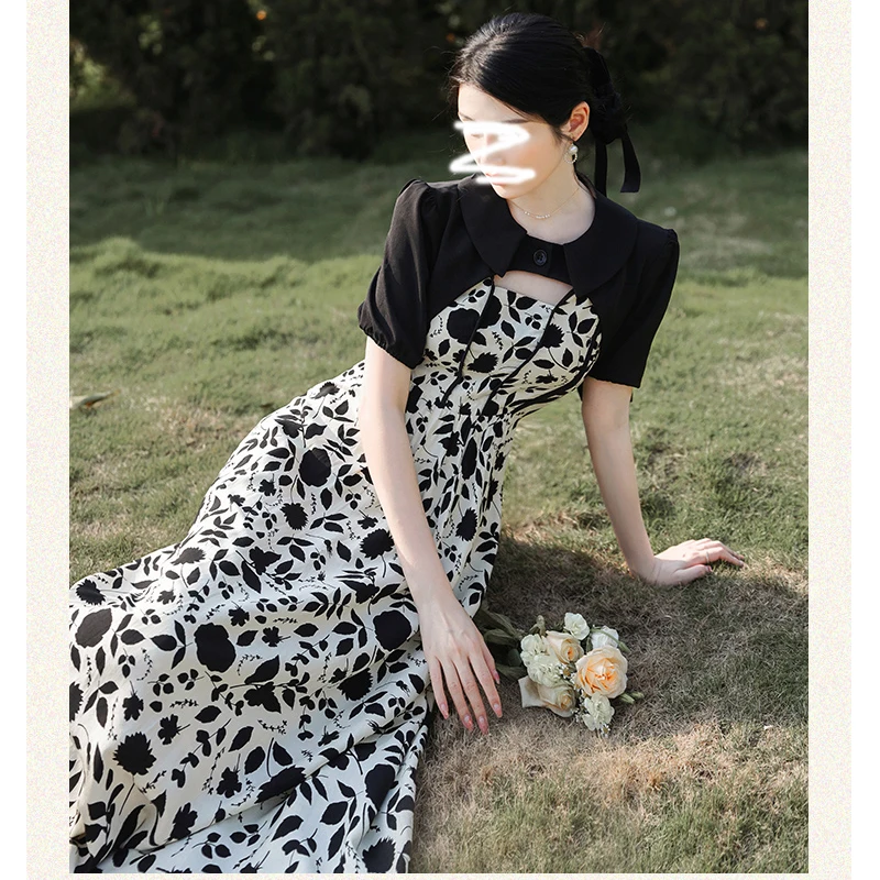 Floral Suspender Dress Two-piece Women's Summer High-end Shirt Suit Long Skirt Thin and Super Fairy Sweet Skirt
Floral Suspender Dress Two-piece Women's Summer High-end Shirt Suit Long Skirt Thin and Super Fairy Sweet Skirt
