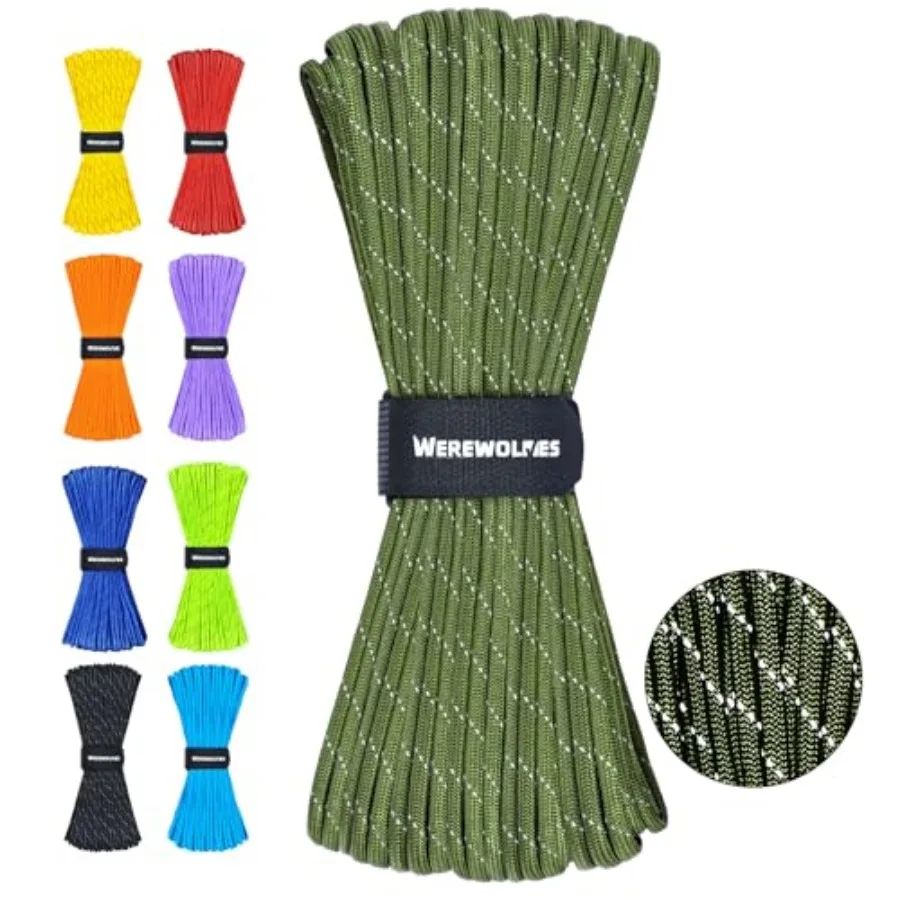 Reflective Paracord Rope 7 Strand Type III Parachute Cord 4mm 100Feet/ 200Feet for Tent Camping Hiking Fishing Survival Tactica
Reflective Paracord Rope 7 Strand Type III Parachute Cord 4mm 100Feet/ 200Feet for Tent Camping Hiking Fishing Survival Tactica