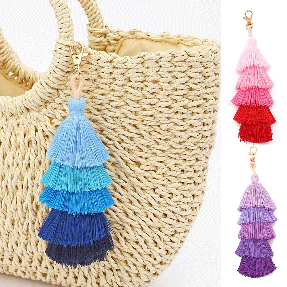 Bohemian Multicolor Handmade Layered Tassel Keychain Simple Key Ring Fit Women Girls Handbag Accessorie Jewelry Gift
Bohemian Multicolor Handmade Layered Tassel Keychain Simple Key Ring Fit Women Girls Handbag Accessorie Jewelry Gift