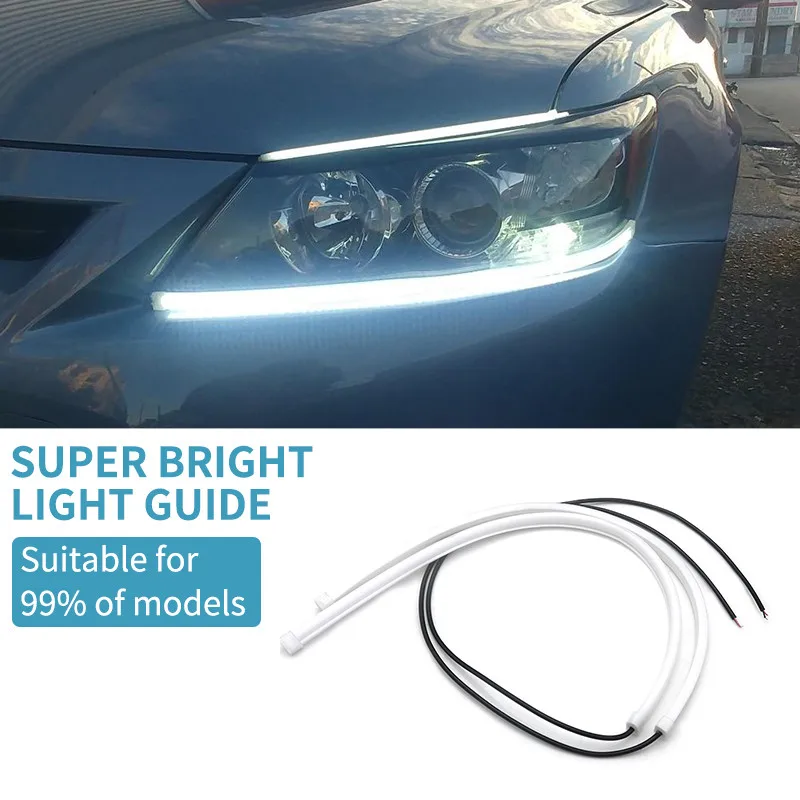 2Pcs Car Flexible LED Switchback Lights Daylight Guide Bar 45cm Tear Eye Lamp Monochrome Steering Lamp
2Pcs Car Flexible LED Switchback Lights Daylight Guide Bar 45cm Tear Eye Lamp Monochrome Steering Lamp