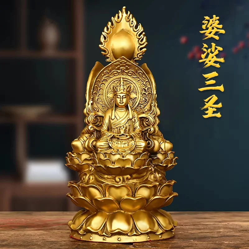 Brass Posa Three Saints Statue home Buddha Hall offering Three Faced Buddha Shakyamuni Ksitigarbha King Guanyin Bodhisattva
Brass Posa Three Saints Statue home Buddha Hall offering Three Faced Buddha Shakyamuni Ksitigarbha King Guanyin Bodhisattva