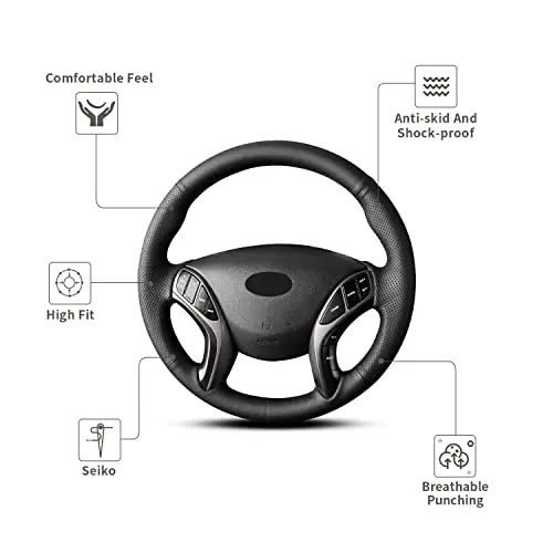 Stitched Microfiber Steering Wheel Cover For Hyundai I30 Elantra 2011–2016 – Non-Slip, Breathable, Shock-Resistant Fit
Stitched Microfiber Steering Wheel Cover For Hyundai I30 Elantra 2011–2016 – Non-Slip, Breathable, Shock-Resistant Fit