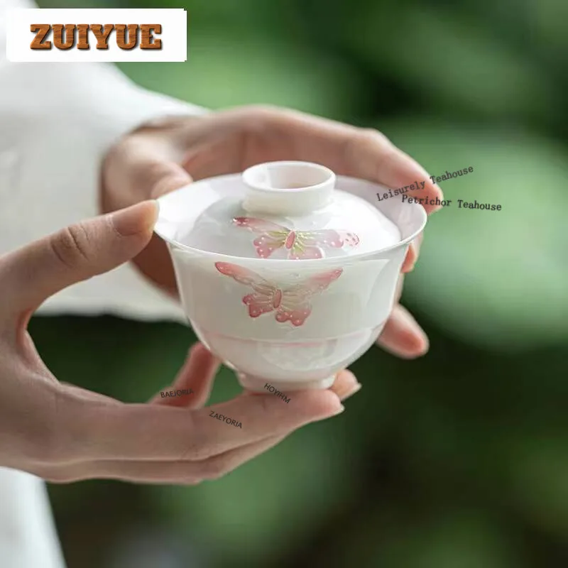 130ML Japanese Arita Porcelain Gaiwan Hand-painted Relief Butterfly Tea Tureen Brewing Cover Bowl Ceremony Collection Supplies
130ML Japanese Arita Porcelain Gaiwan Hand-painted Relief Butterfly Tea Tureen Brewing Cover Bowl Ceremony Collection Supplies