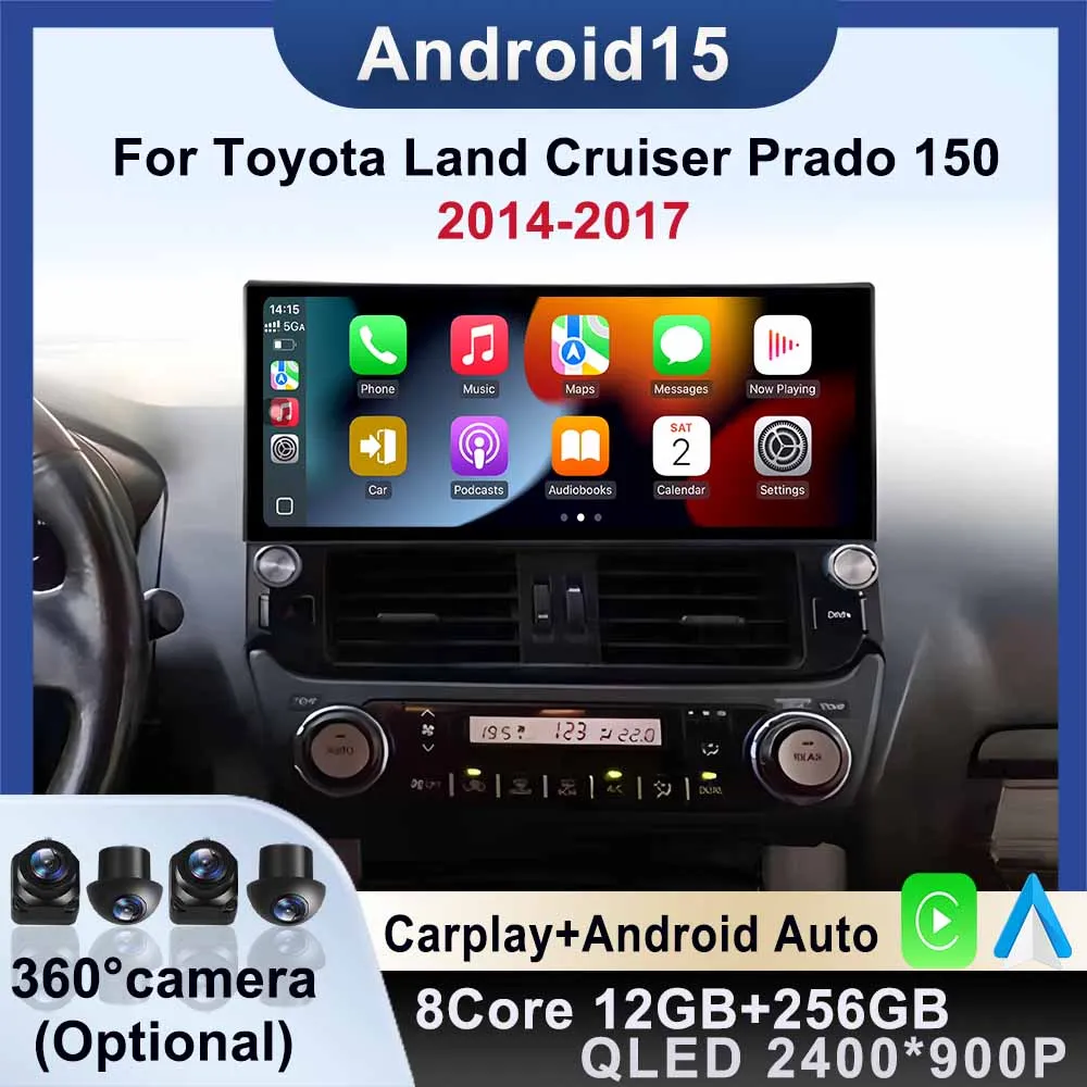 Беспроводной Carplay Android15 для Toyota Land Cruiser Prado 150 2014-2017, GPS-навигация, BT, стерео, авто, мультимедийный плеер, автомобильное радио
Беспроводной Carplay Android15 для Toyota Land Cruiser Prado 150 2014-2017, GPS-навигация, BT, стерео, авто, мультимедийный плеер, автомобильное радио