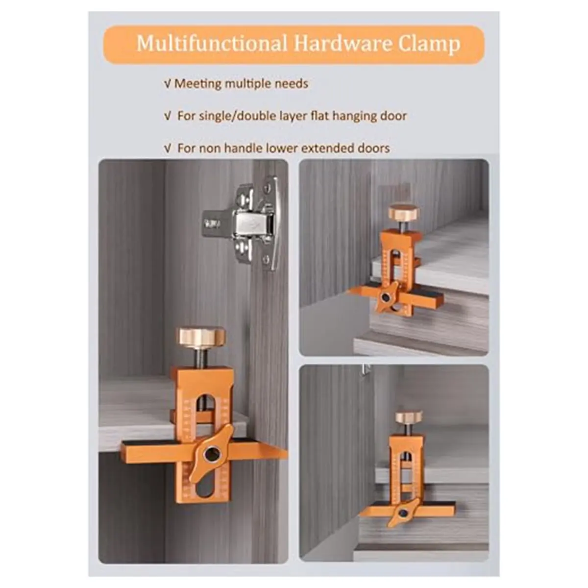 A58Z Cabinet Door Installation Jig with 6mm,8,mm,10mm Latch Drilling Bit, Multifunctional Aluminum Alloy Woodworking Tool
A58Z Cabinet Door Installation Jig with 6mm,8,mm,10mm Latch Drilling Bit, Multifunctional Aluminum Alloy Woodworking Tool
