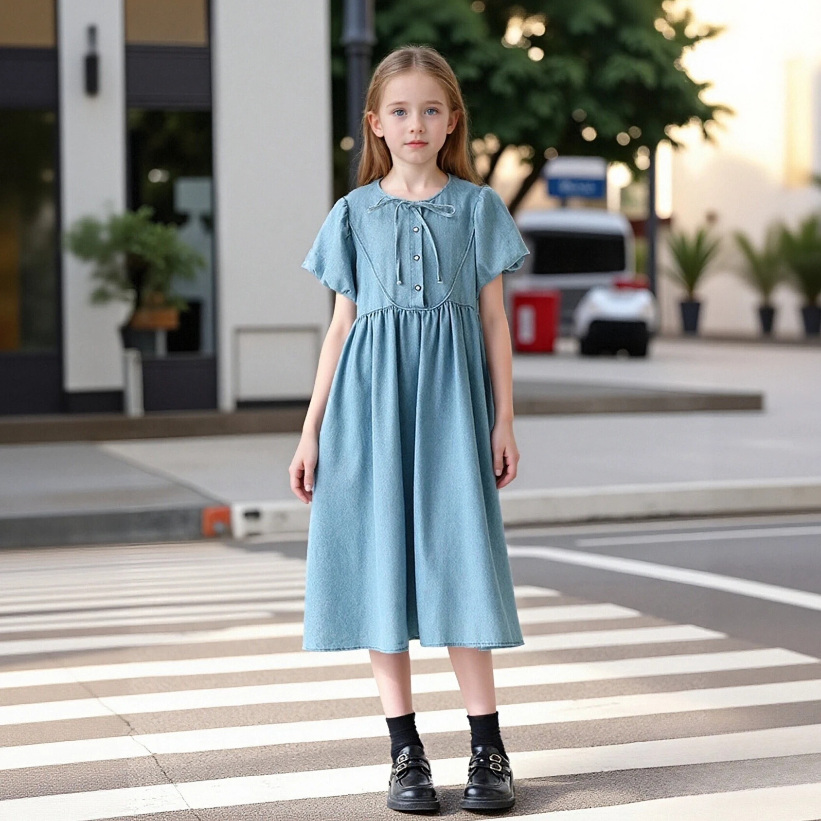 2026 New School Girls Bubble Sleeve Denim Dress Spring Summer Casual Children's Princess Dress Teenage Kids Blue Casual Outfit
2026 New School Girls Bubble Sleeve Denim Dress Spring Summer Casual Children's Princess Dress Teenage Kids Blue Casual Outfit
