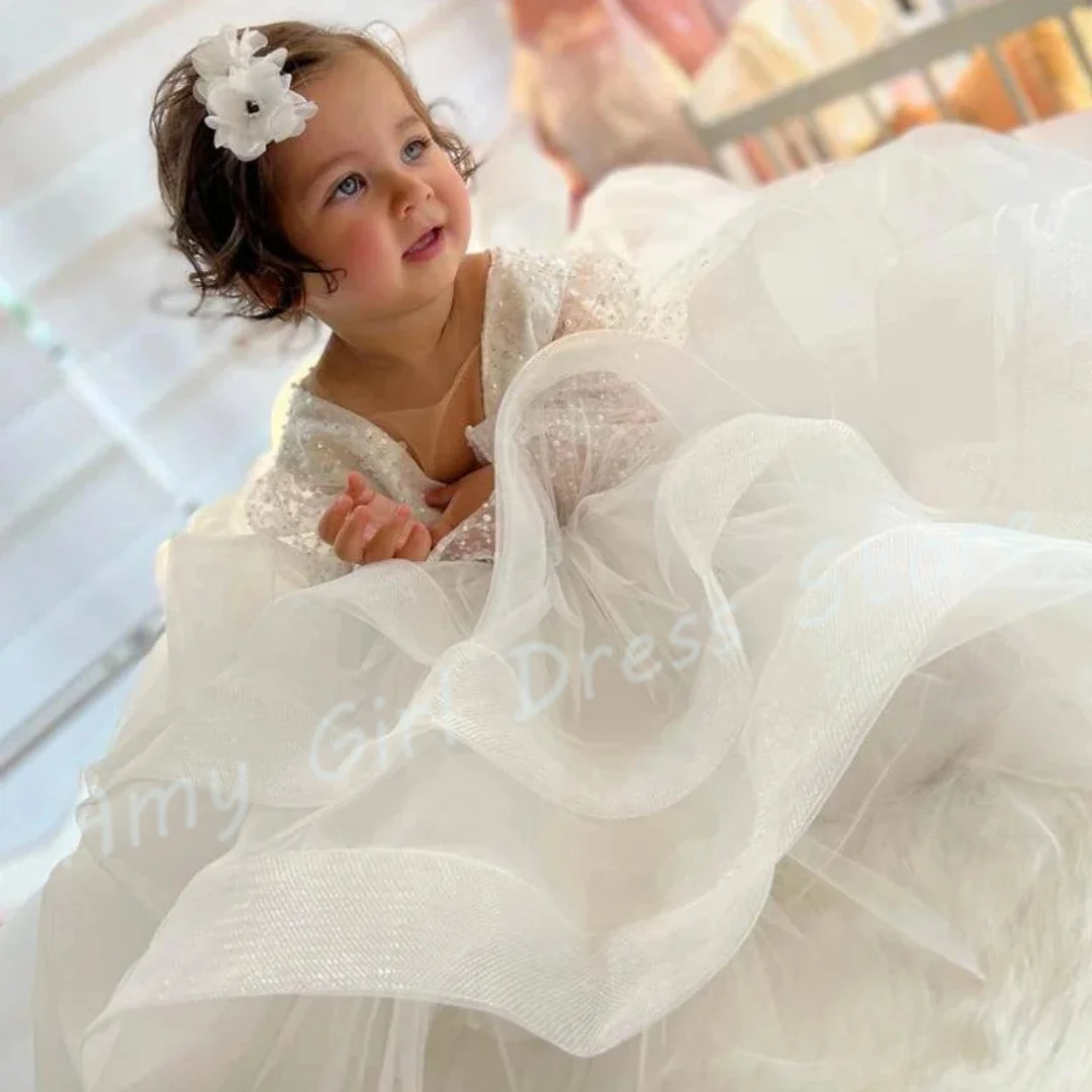Customized Ivory Flower Girl Dress For Wedding Tulle Layered Sequins Cute Toddler Photo Shoot Birthday First Communion Ball Gown
Customized Ivory Flower Girl Dress For Wedding Tulle Layered Sequins Cute Toddler Photo Shoot Birthday First Communion Ball Gown