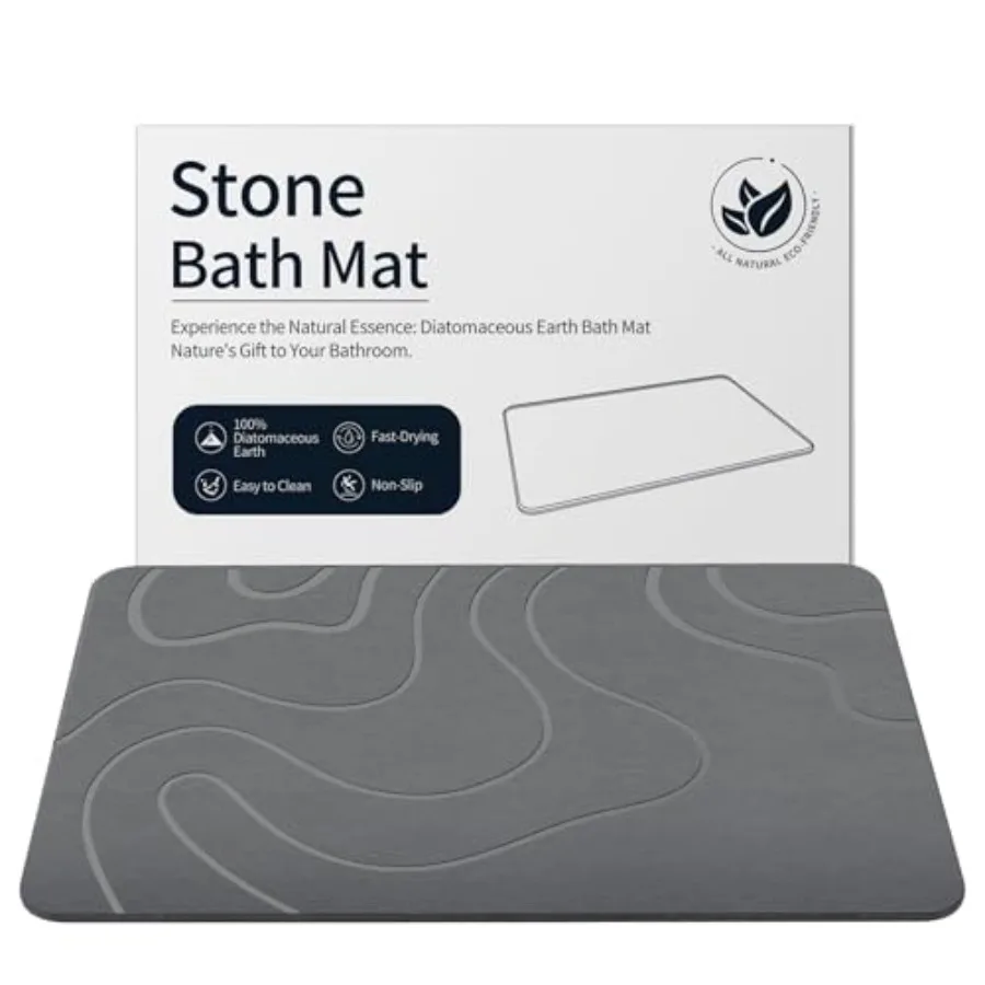 Stone Bath Mat Diatomaceous Earth Shower Mat Non-Slip Super Absorbent Diatomite Stone Mats for Bathroom Floor Quick-Drying Easy
Stone Bath Mat Diatomaceous Earth Shower Mat Non-Slip Super Absorbent Diatomite Stone Mats for Bathroom Floor Quick-Drying Easy