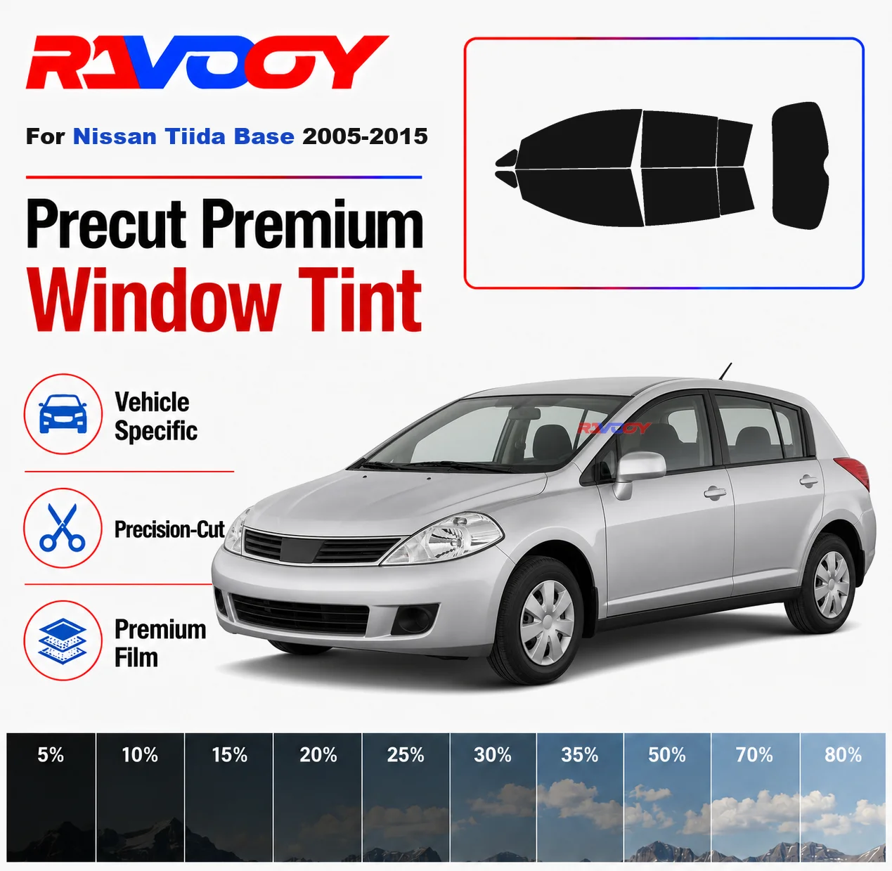 Premium Precut Window Tint Kit Front Rear Windows Rear Windshield For Nissan Tiida Base 2005-2015 Complete Set Nano Ceramic Film
Premium Precut Window Tint Kit Front Rear Windows Rear Windshield For Nissan Tiida Base 2005-2015 Complete Set Nano Ceramic Film
