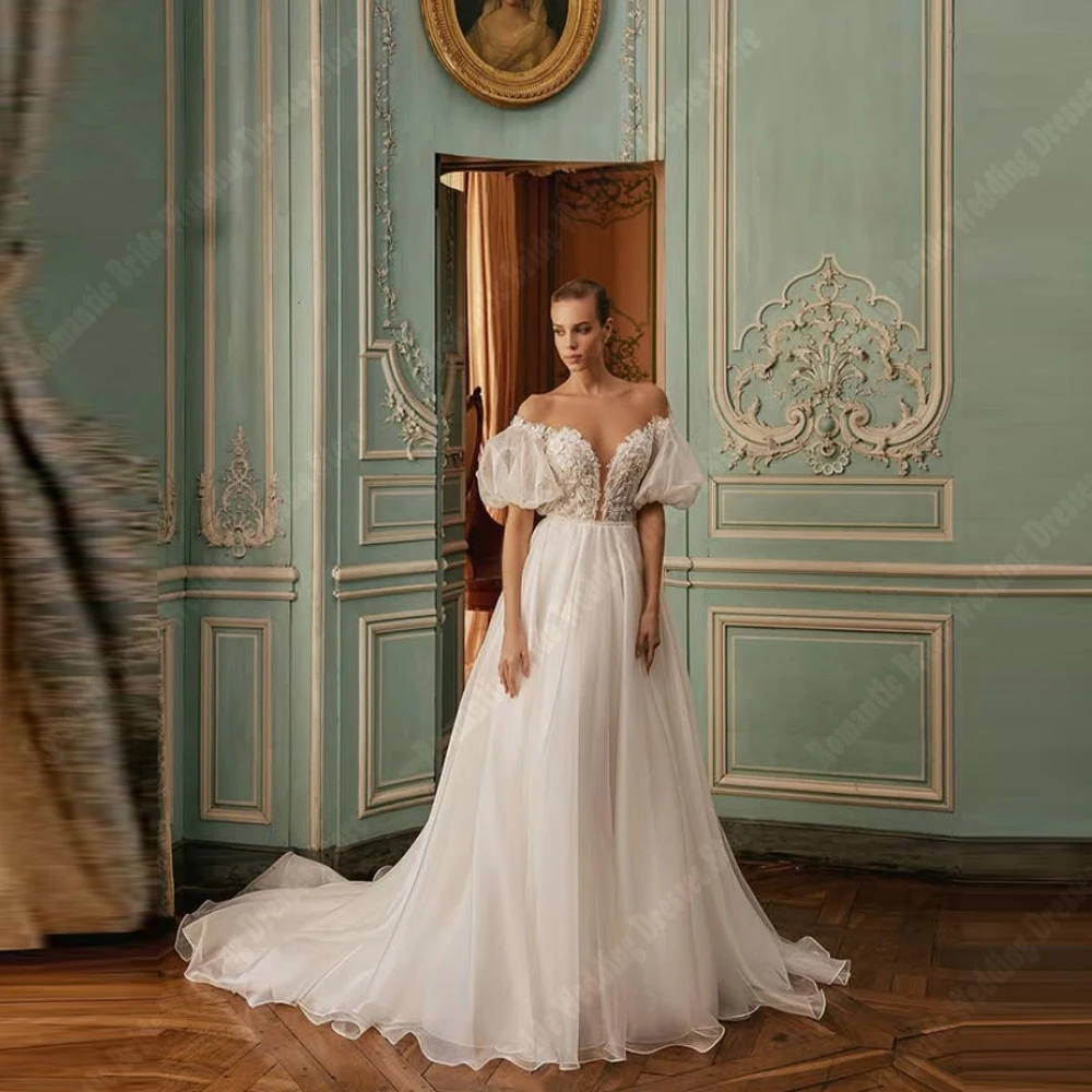 Off The Shoulder A-Line Women Wedding Dresses Elegant Tulle Bridal Gowns Mopping Length Princess Vestidos De Novias Customized
Off The Shoulder A-Line Women Wedding Dresses Elegant Tulle Bridal Gowns Mopping Length Princess Vestidos De Novias Customized