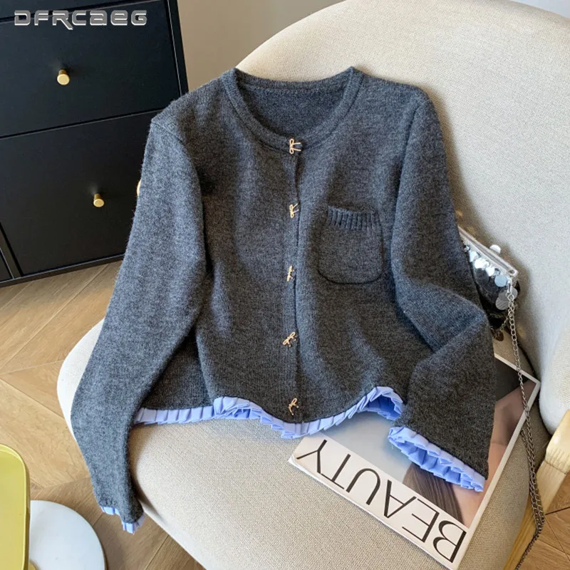 Красный осенне-зимний лоскутный вязаный топ с бантом и пуговицами, повседневный кардиган с длинными рукавами, свитер, одежда для женщин
Красный осенне-зимний лоскутный вязаный топ с бантом и пуговицами, повседневный кардиган с длинными рукавами, свитер, одежда для женщин