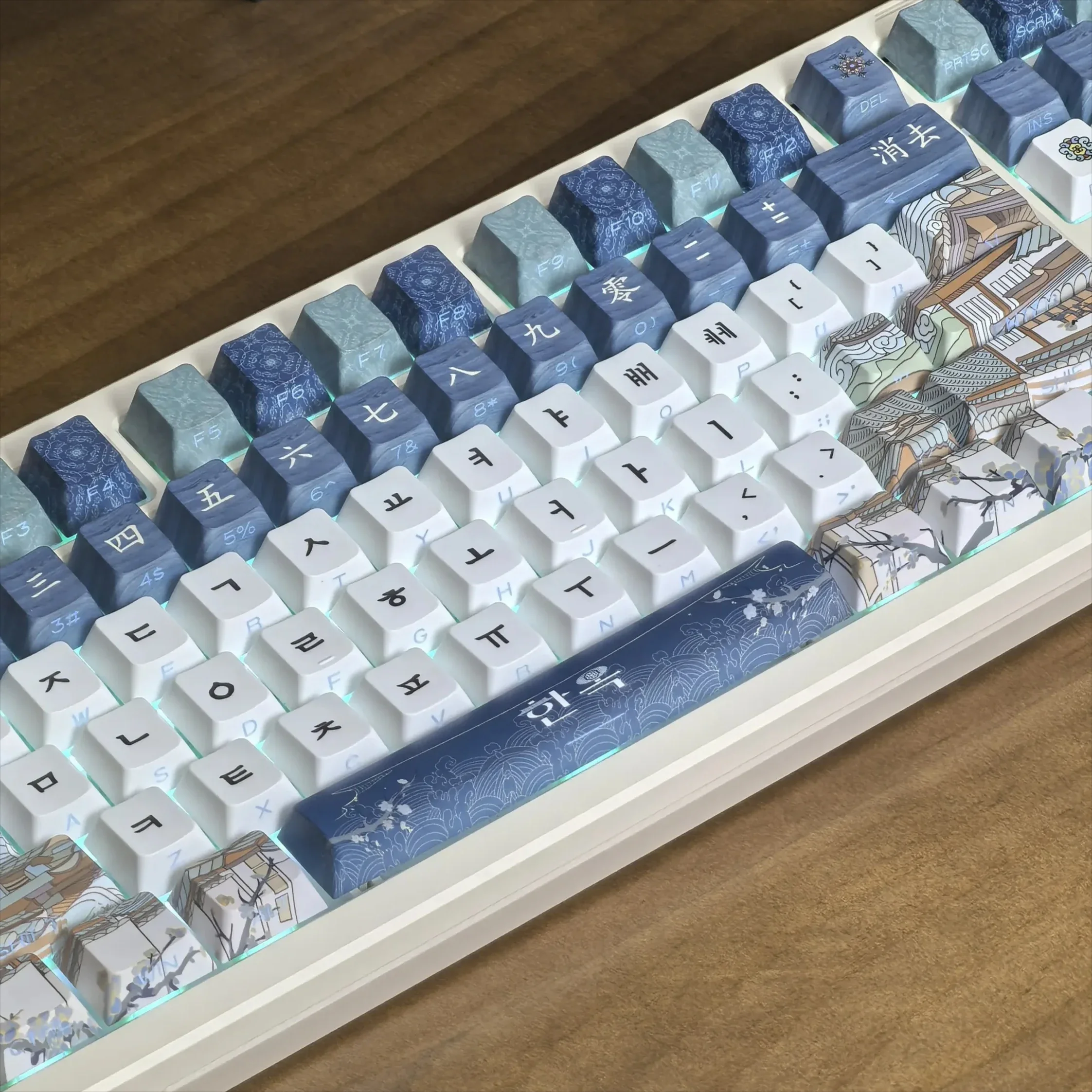 Korean Keycap Hanok Seoul Blue Ancient Architectural Style PBT Side Engraved Translucent Keycaps Cherry Profile Hangul Key Cap
Korean Keycap Hanok Seoul Blue Ancient Architectural Style PBT Side Engraved Translucent Keycaps Cherry Profile Hangul Key Cap
