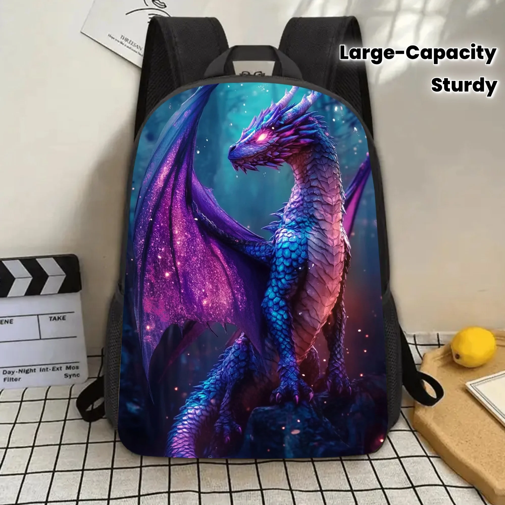 1pc Fantasy Dragon Backpack - 43.18cm Large Capacity, Lightweight Durable, Adjustable Shoulder Straps, Vibrant Cartoon Design wi
1pc Fantasy Dragon Backpack - 43.18cm Large Capacity, Lightweight Durable, Adjustable Shoulder Straps, Vibrant Cartoon Design wi