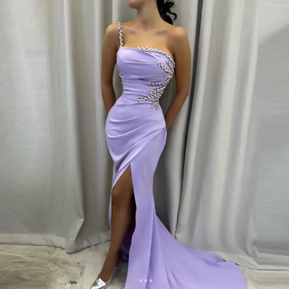 Customized Lavender Mermaid Prom Dress Beads Spaghetti Evening Dress Pleats Split Formal Long Special Occasion Party Dress
Customized Lavender Mermaid Prom Dress Beads Spaghetti Evening Dress Pleats Split Formal Long Special Occasion Party Dress