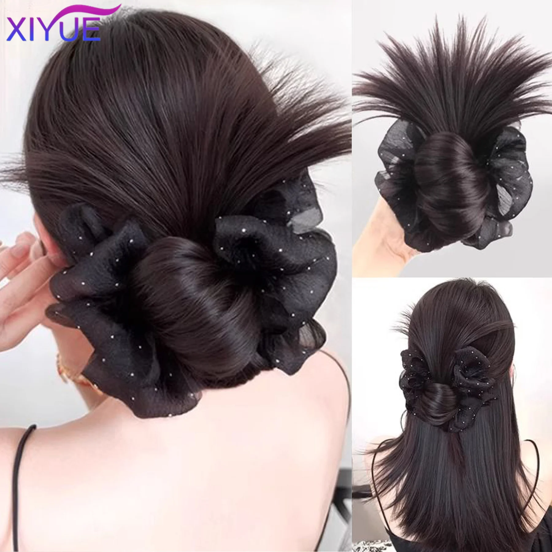 Synthetic black flower chicken hair bun wig for women lazy grasping pinching hair bun fluffy low tie curly hair flower buds
Synthetic black flower chicken hair bun wig for women lazy grasping pinching hair bun fluffy low tie curly hair flower buds 