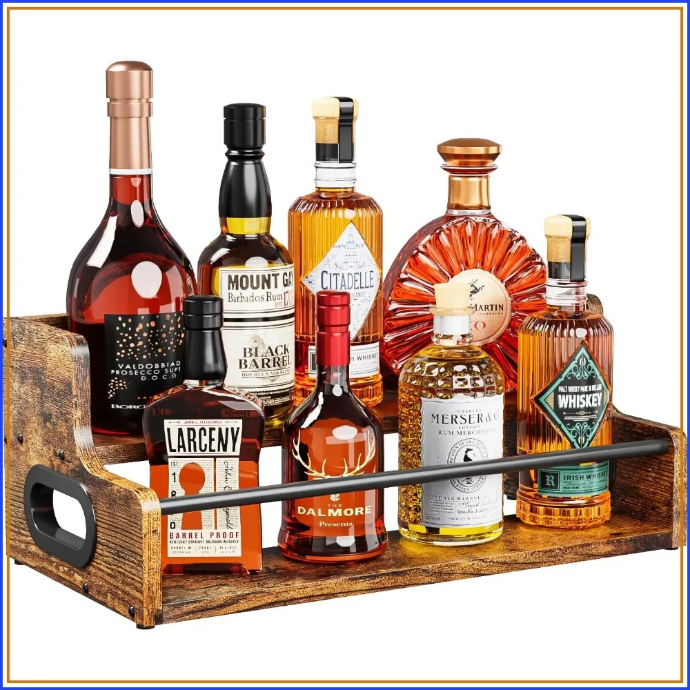 2 Step Countertop Liquor Bottle Display Shelf, Coffee Syrup Rack Organizer, Mini Bar, Home Retro Bar Shelf Stand for Whiskey Spirits, Brown
2 Step Countertop Liquor Bottle Display Shelf, Coffee Syrup Rack Organizer, Mini Bar, Home Retro Bar Shelf Stand for Whiskey Spirits, Brown