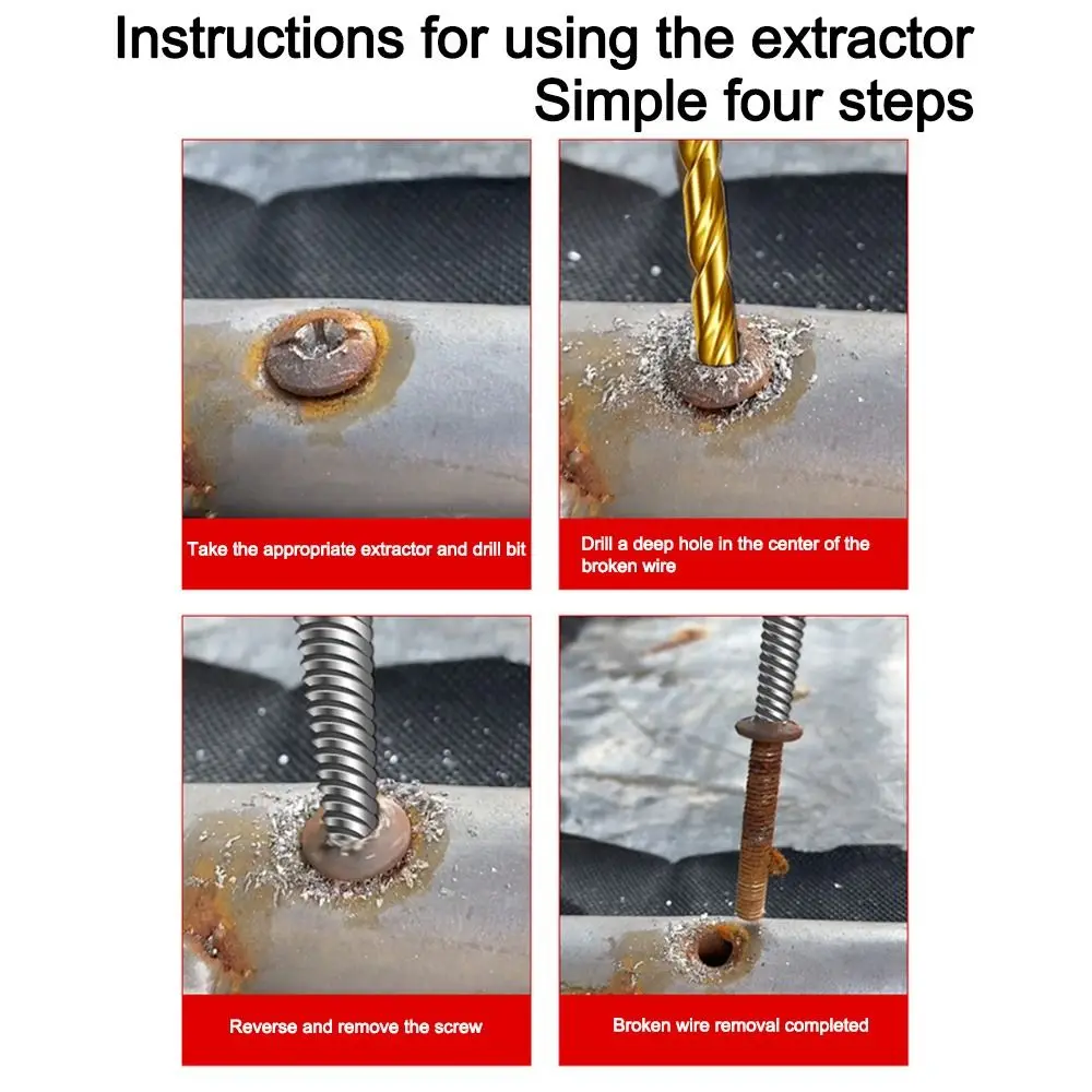 Portable Broken Wire Extractor Multifunctional Smooth Broken Wire Drill Bit Unscrewing and Disassembling Tool
Portable Broken Wire Extractor Multifunctional Smooth Broken Wire Drill Bit Unscrewing and Disassembling Tool