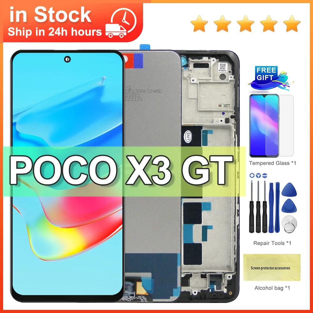 6.6'' High Quality For Xiaomi POCO X3 GT Display LCD Touch Screen Digitizer For POCO X3GT LCD Replacement 21061110AG Display
6.6'' High Quality For Xiaomi POCO X3 GT Display LCD Touch Screen Digitizer For POCO X3GT LCD Replacement 21061110AG Display