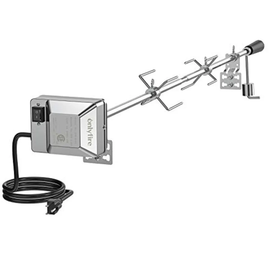 Universal BBQ Grill Rotisserie Kit for gas grills: stainless steel black 110V electric motor 45-inch 1/2-inch hexagon spit rod
Universal BBQ Grill Rotisserie Kit for gas grills: stainless steel black 110V electric motor 45-inch 1/2-inch hexagon spit rod