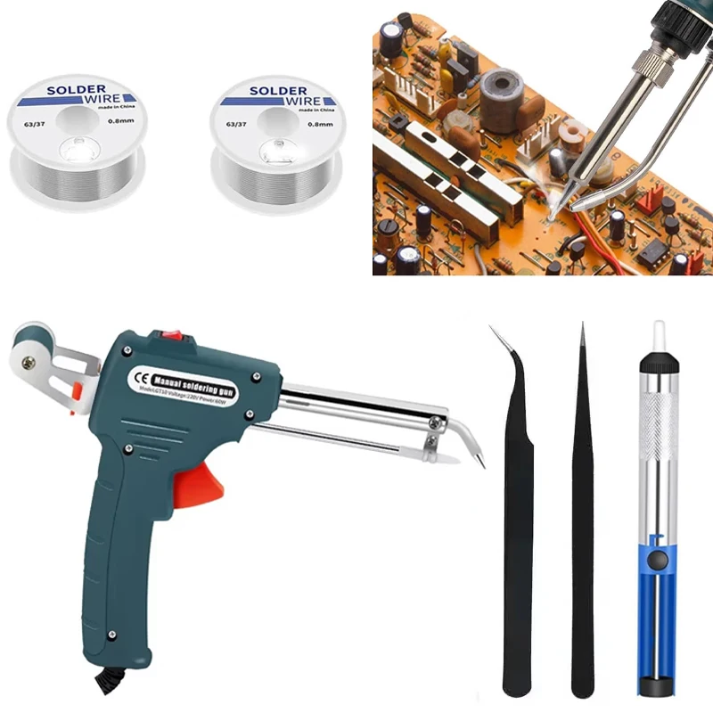 60W DIY electric soldering iron tin gun portable soldering gun maintenance power tool automatic tin feeding US/Eu Plug
60W DIY electric soldering iron tin gun portable soldering gun maintenance power tool automatic tin feeding US/Eu Plug