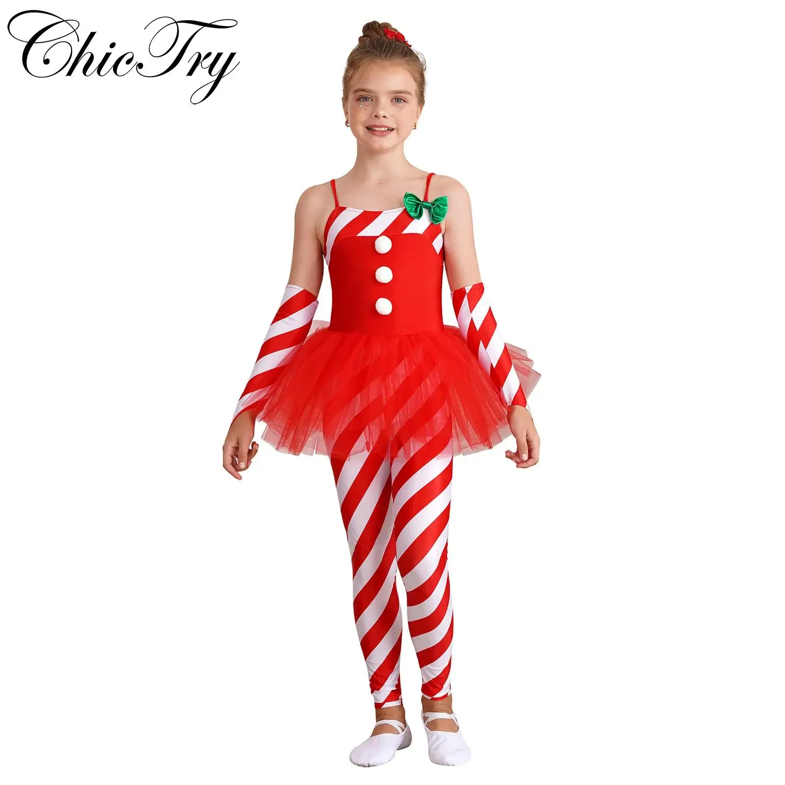Kids Girls Christmas Elf Costume Sequins Candy Cane Striped Unitard Sleeveless Santa Clause Bodysuit Jumpsuit with Arm Sleeves
Kids Girls Christmas Elf Costume Sequins Candy Cane Striped Unitard Sleeveless Santa Clause Bodysuit Jumpsuit with Arm Sleeves