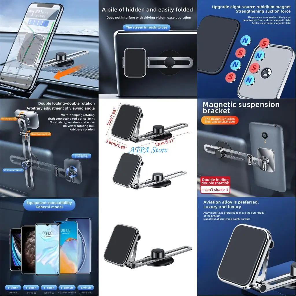 U13C AdjustableMagnetic Car Phone Laptop Screen Mount Holder Folding Strong Magnet Mount Metal Stand GPS Support
U13C AdjustableMagnetic Car Phone Laptop Screen Mount Holder Folding Strong Magnet Mount Metal Stand GPS Support
