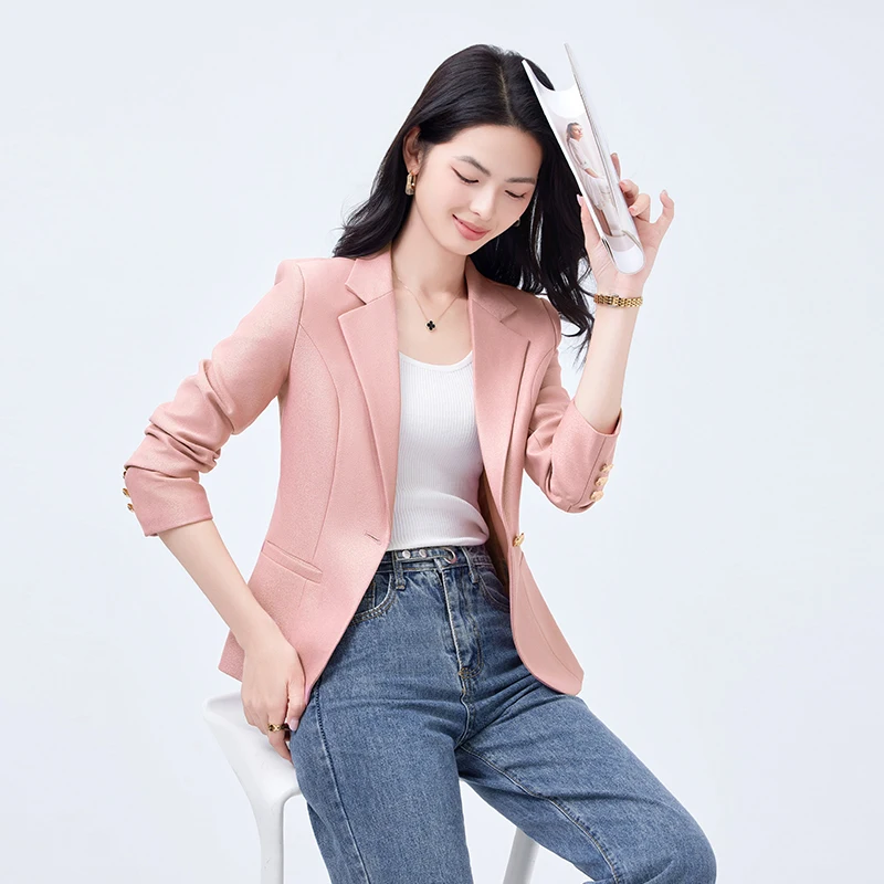 Autumn suit jacket, classic collar, simple buckle, slim fit, three-dimensional cutting, multiple colors to choose from
Autumn suit jacket, classic collar, simple buckle, slim fit, three-dimensional cutting, multiple colors to choose from