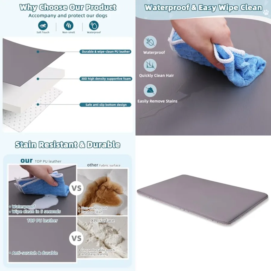 Extra Large Dog Crate Pad Bed, Waterproof Pet Bed for Large Dogs, Outdoor Pet Bed with High Resilience Foam, Wipe Clean and Eas
Extra Large Dog Crate Pad Bed, Waterproof Pet Bed for Large Dogs, Outdoor Pet Bed with High Resilience Foam, Wipe Clean and Eas