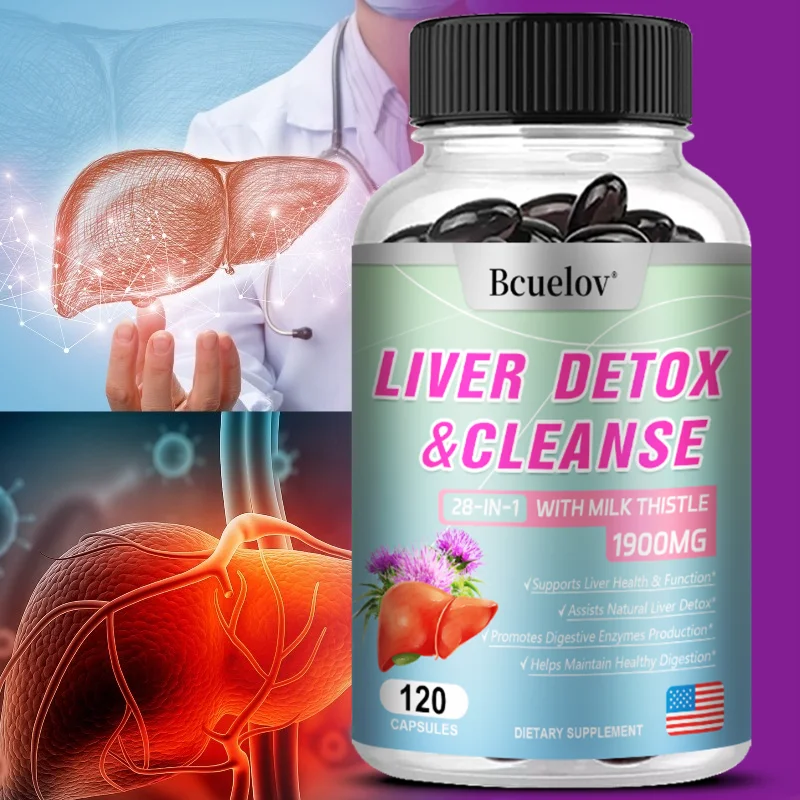 Liver Support Capsules with Milk Thistle, Artichoke Leaf, Supports Liver Detox, Liver Cell Repair, Digestion & Fat Metabolism
Liver Support Capsules with Milk Thistle, Artichoke Leaf, Supports Liver Detox, Liver Cell Repair, Digestion & Fat Metabolism