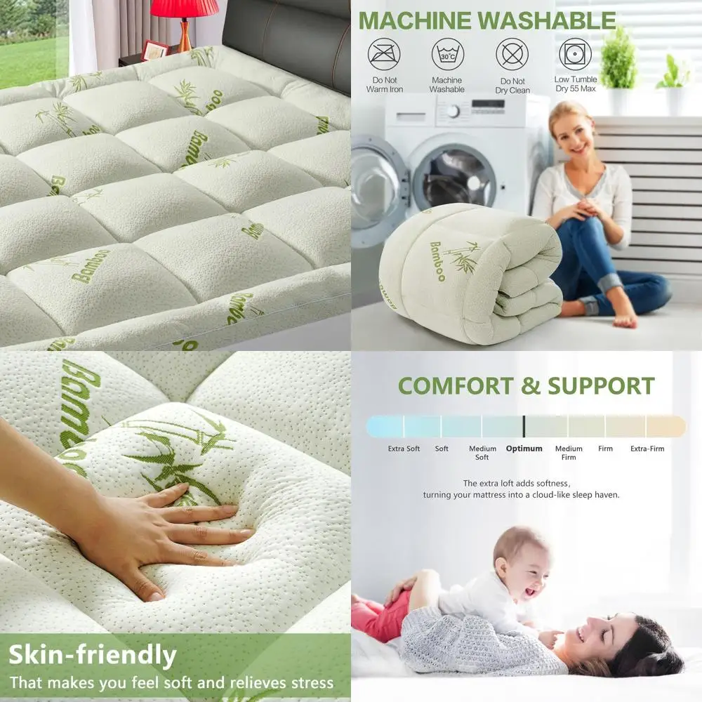 Bamboo Viscose California King Mattress Topper, Thick Quilted Pillow Top Cover for Back Relief, Deep Pocket up to 21 (72x84)
Bamboo Viscose California King Mattress Topper, Thick Quilted Pillow Top Cover for Back Relief, Deep Pocket up to 21 (72x84)