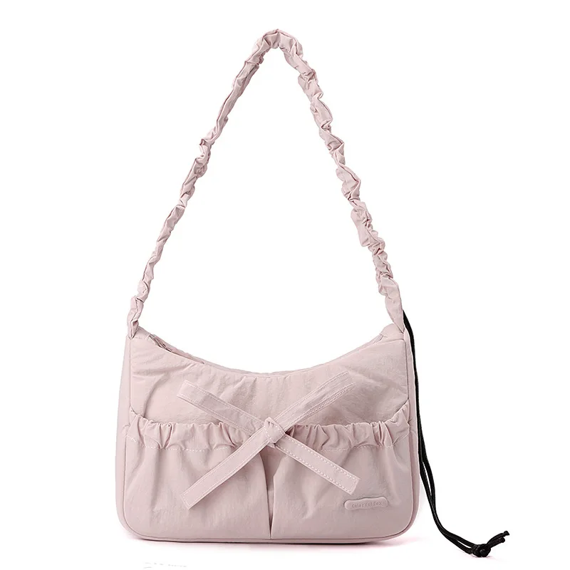 Корейская версия, плиссированная сумка на плечо в балетном стиле с бантом, женская сумка через плечо, дизайнерская роскошная сумка bolsos 
Корейская версия, плиссированная сумка на плечо в балетном стиле с бантом, женская сумка через плечо, дизайнерская роскошная сумка bolsos