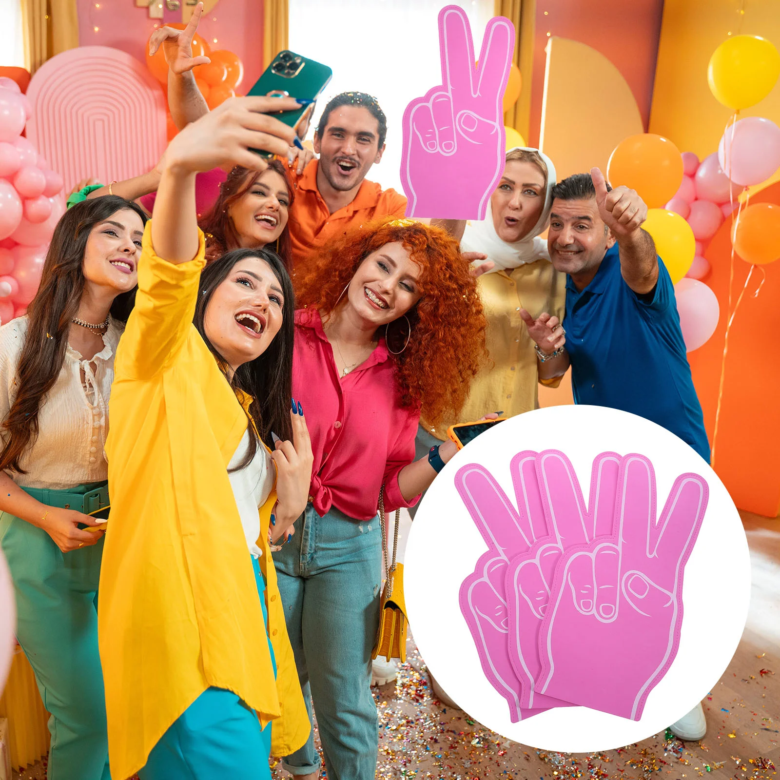 3 Pcs Finger Cots Cheerleading Hand Gesture Foam Pointer Noisemaker for Sporting Events
3 Pcs Finger Cots Cheerleading Hand Gesture Foam Pointer Noisemaker for Sporting Events