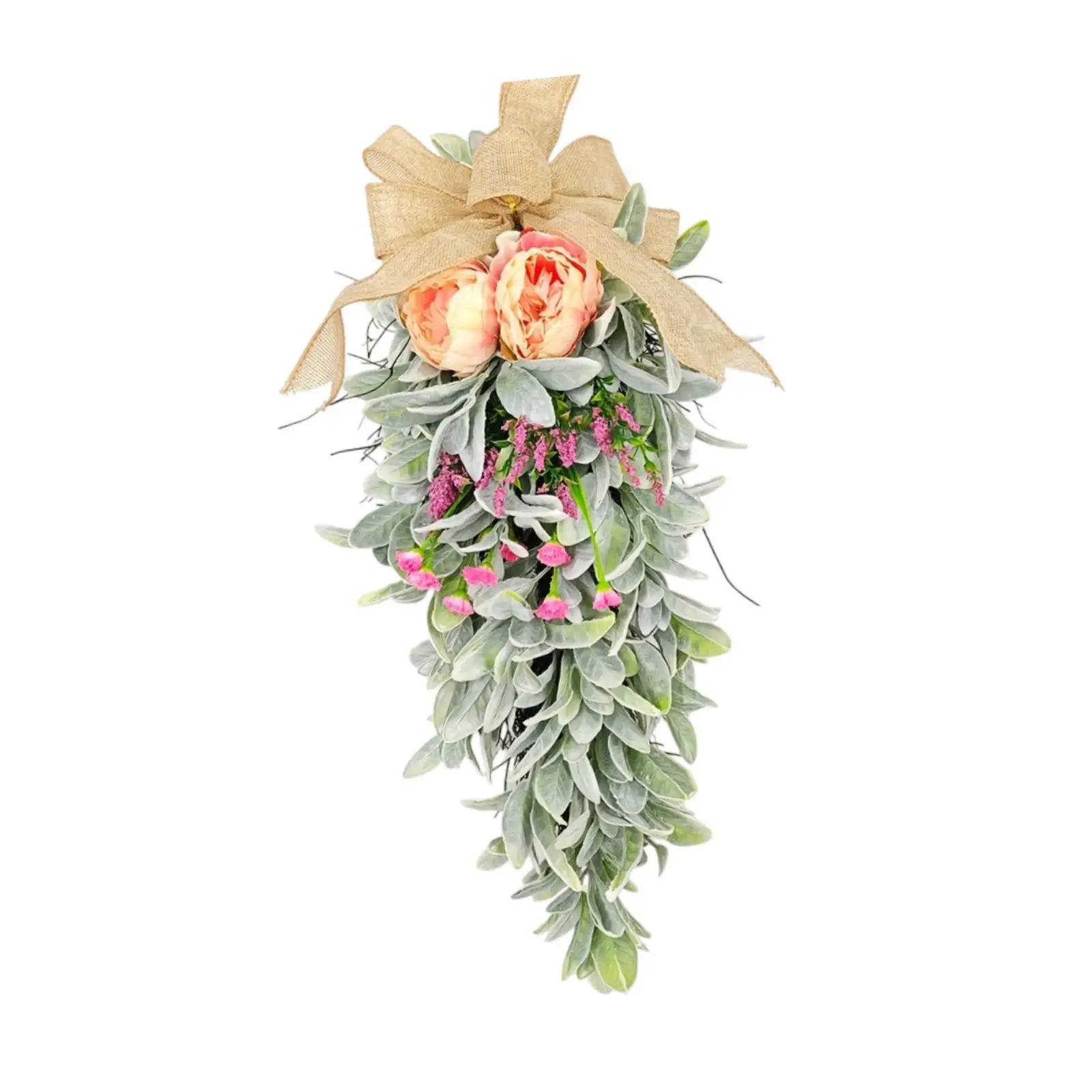 Teardrop Swag Floral Arrangement with Bowknot Summer Artificial Flowers Wreath for Doorway Wedding Home Living Room Party
Teardrop Swag Floral Arrangement with Bowknot Summer Artificial Flowers Wreath for Doorway Wedding Home Living Room Party