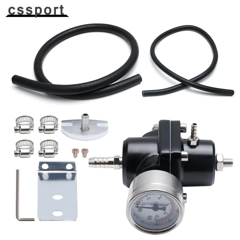 Aluminum Universal Adjustable Fuel Pressure Regulator + Gauge+ Fitting Kit Black
Aluminum Universal Adjustable Fuel Pressure Regulator + Gauge+ Fitting Kit Black