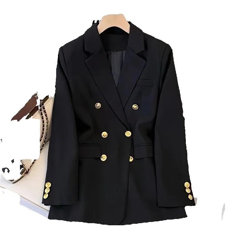 Весенне-осенний женский пиджак 2026, новый модный двубортный темпераментный костюм, однотонный черный профессиональный женский костюм
Весенне-осенний женский пиджак 2026, новый модный двубортный темпераментный костюм, однотонный черный профессиональный женский костюм