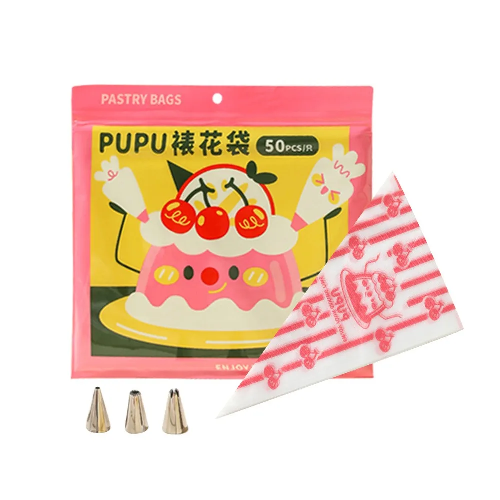 Cartoon Disposable Cream Piping Bag Thickened with 3 Piping Nozzles Decorating Bags Baking Decorating Bag Cream Tools
Cartoon Disposable Cream Piping Bag Thickened with 3 Piping Nozzles Decorating Bags Baking Decorating Bag Cream Tools