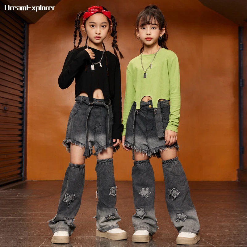 Girls Hip Hop Crop Top Street Dance Jeans Pants Child Sweatshirt Two Sections Shorts Streetwear Clothes Sets Kids Jazz Costumes
Girls Hip Hop Crop Top Street Dance Jeans Pants Child Sweatshirt Two Sections Shorts Streetwear Clothes Sets Kids Jazz Costumes