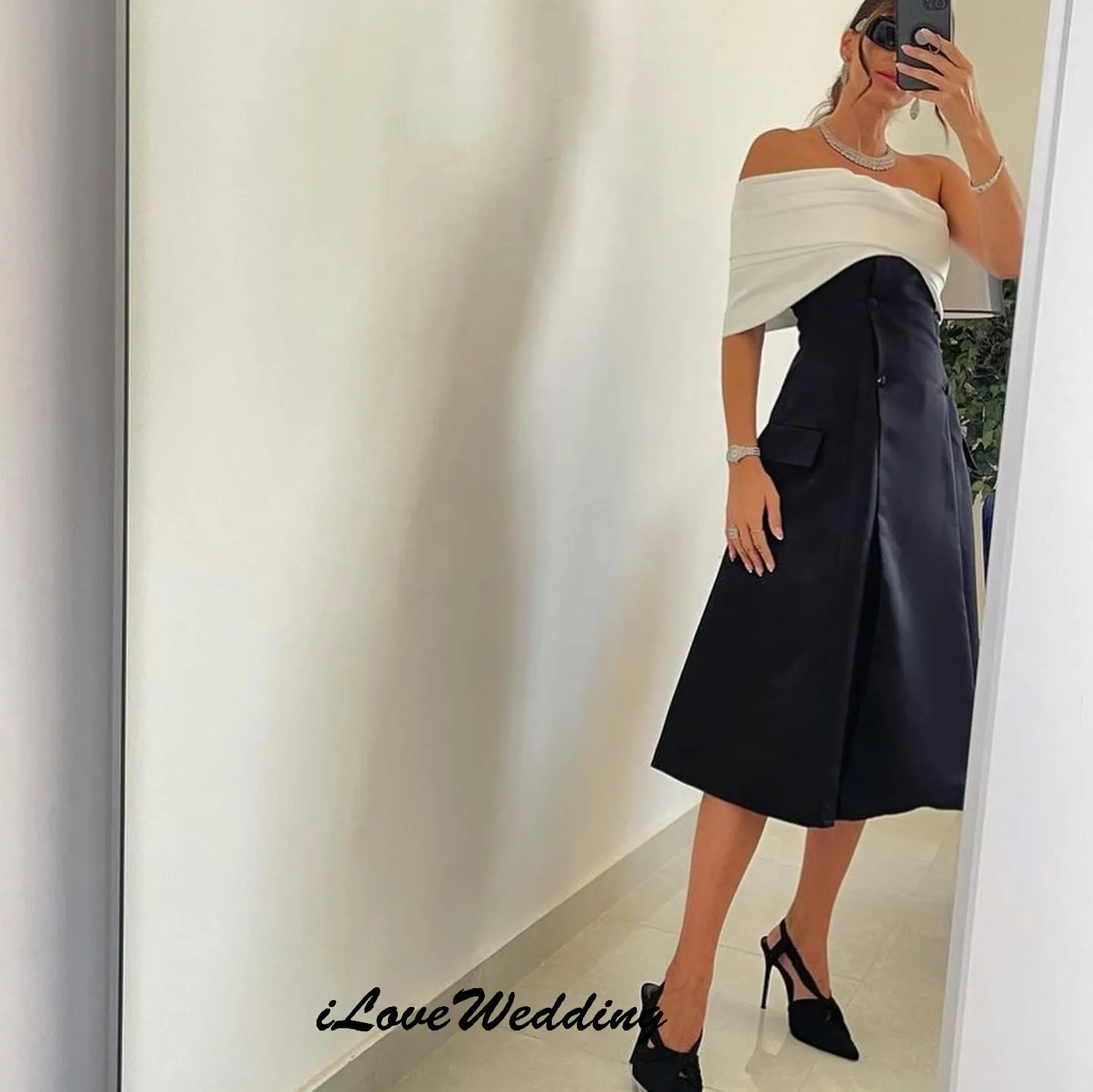 Cocktail Dress Contrast Color Wedding Party Dress For Woman Formal Off The Shoulder Elegant Evening Dress Tea Length Customized
Cocktail Dress Contrast Color Wedding Party Dress For Woman Formal Off The Shoulder Elegant Evening Dress Tea Length Customized