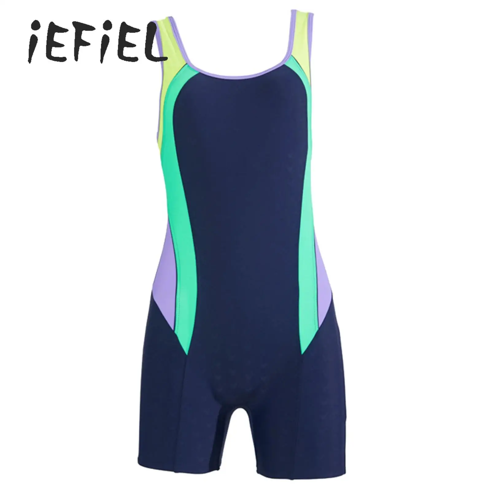 Kid Girls One-Piece Training Swimwear Color Block Sleeveless Shorts Athletic Swimsuit Sports Rashguard Surfing Swimming Jumpsuit
Kid Girls One-Piece Training Swimwear Color Block Sleeveless Shorts Athletic Swimsuit Sports Rashguard Surfing Swimming Jumpsuit