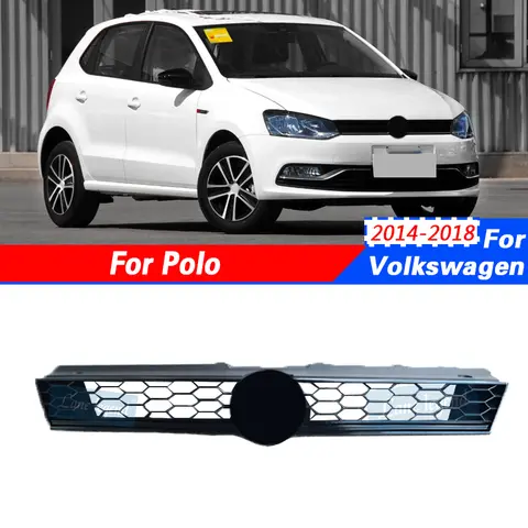 High Quality Honeycomb Mesh Front Bumper Upper Grille For Volkswagen VW Polo 2014 2015 2016 2017 2018 GTI Style Racing Grill