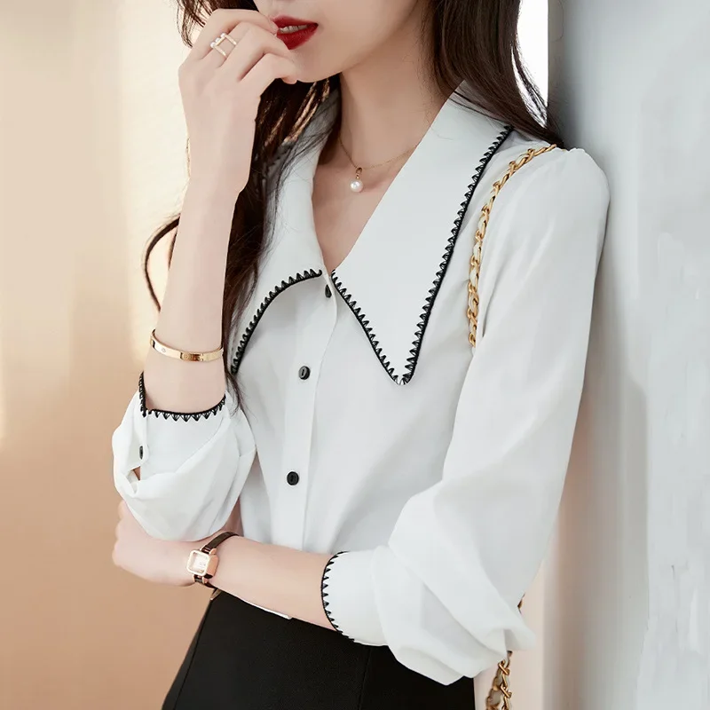 Early autumn 2025 new long-sleeved doll collar chiffon shirt women's chic top beautiful foreign style shirt
Early autumn 2025 new long-sleeved doll collar chiffon shirt women's chic top beautiful foreign style shirt