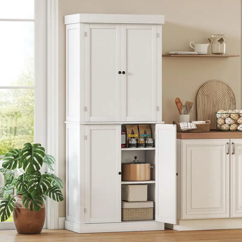HOMCOM 72" Kitchen Cabinet, Pantry Storage Cabinet with Doors and Shelves, Freestanding Food Pantry Cabinet, White Wood Grain
HOMCOM 72" Kitchen Cabinet, Pantry Storage Cabinet with Doors and Shelves, Freestanding Food Pantry Cabinet, White Wood Grain