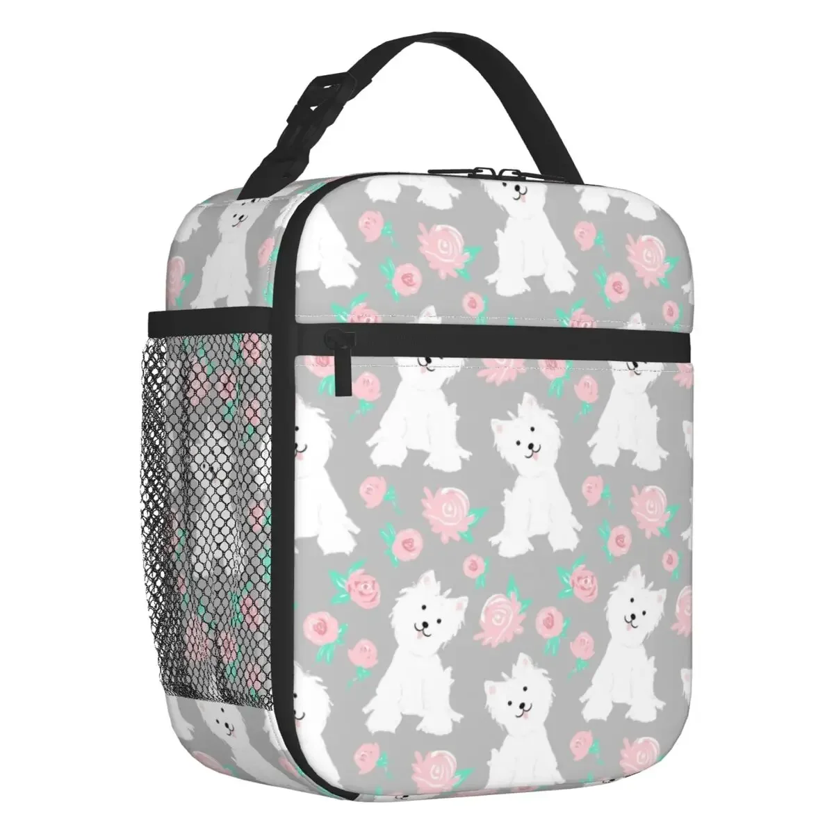 Сумка для ланча West Highland White Terrier с изображением щенка и розовых цветов, Термосумка Westie холодильник с изображением собаки для бенто, для офиса, работы, школы
Сумка для ланча West Highland White Terrier с изображением щенка и розовых цветов, Термосумка Westie холодильник с изображением собаки для бенто, для офиса, работы, школы