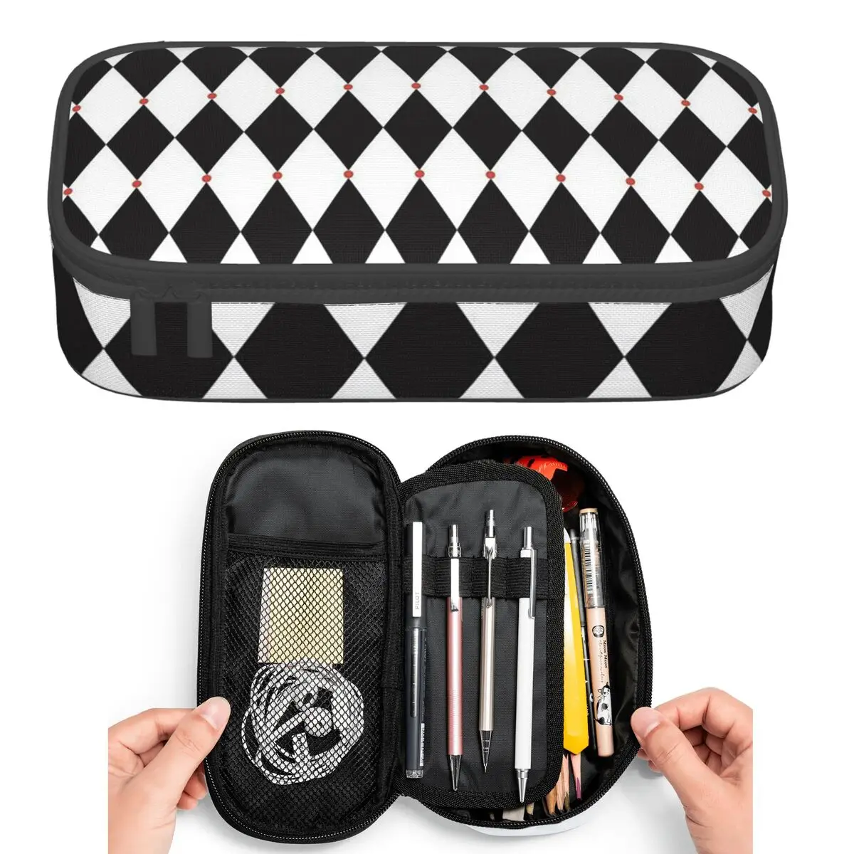 Harlequin Plaid Playing Cards Pencil Cases for Student Pen Box Pencil Bag Large Capacity Pencil Pouch Pen Holder
Harlequin Plaid Playing Cards Pencil Cases for Student Pen Box Pencil Bag Large Capacity Pencil Pouch Pen Holder