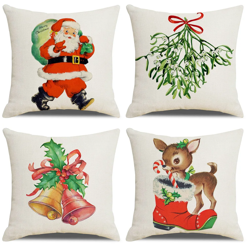 Cartoon Santa Claus Reindeer Bell Printed Pillowcase Christmas Pillow Cover Living Room Sofa Cushion Covre Festival Decorations
Cartoon Santa Claus Reindeer Bell Printed Pillowcase Christmas Pillow Cover Living Room Sofa Cushion Covre Festival Decorations
