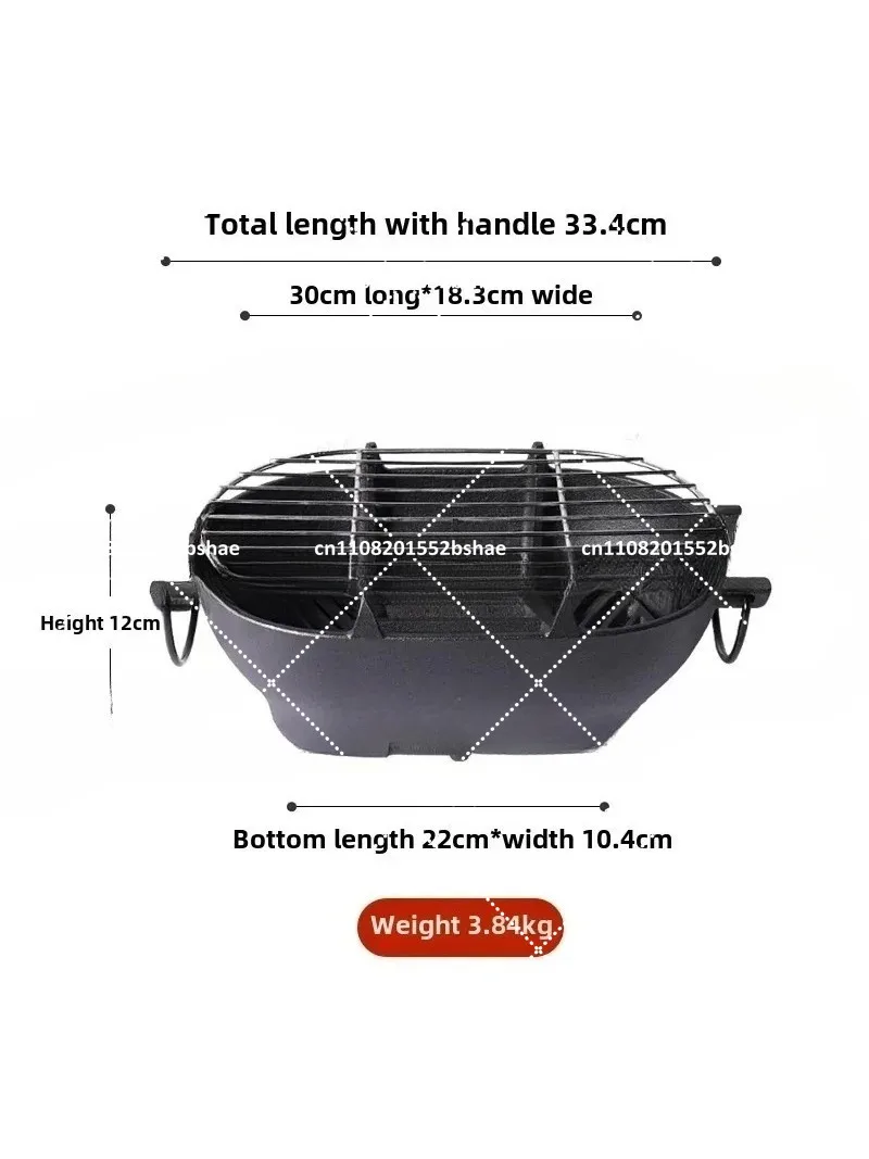 Heavy Duty Cast Iron Barbecue Grill for Oval Charcoal, Portable Multi-Functional Oven
Heavy Duty Cast Iron Barbecue Grill for Oval Charcoal, Portable Multi-Functional Oven
