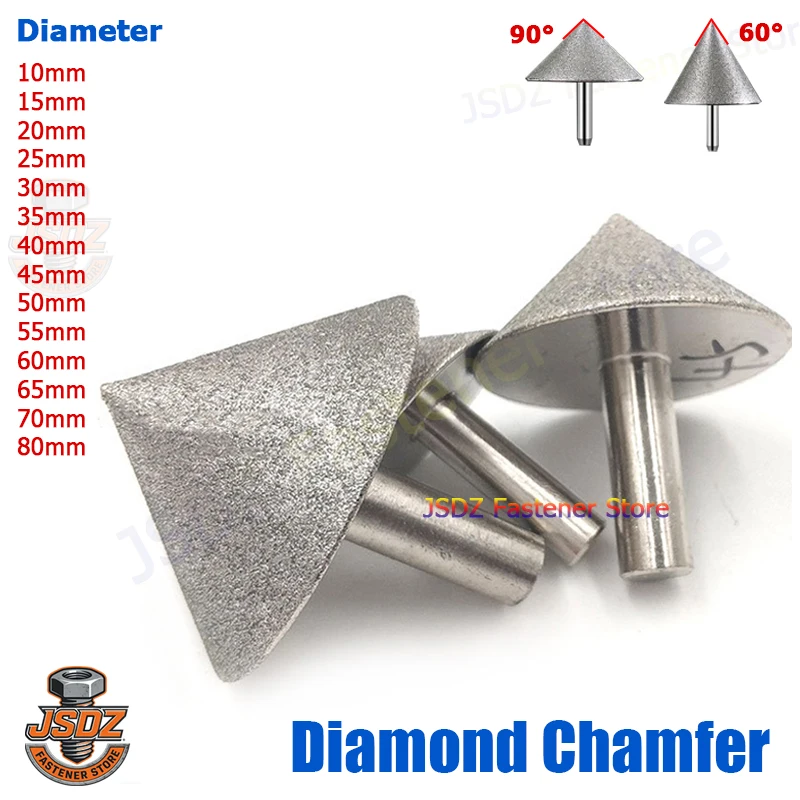 Dia 10-80mm Diamond Chamfer Grinding Head 60/90 Dregree Drill Bit For Stone Glass Polishing 15/20/25/30/35/40/45/50/55/60/65/70
Dia 10-80mm Diamond Chamfer Grinding Head 60/90 Dregree Drill Bit For Stone Glass Polishing 15/20/25/30/35/40/45/50/55/60/65/70